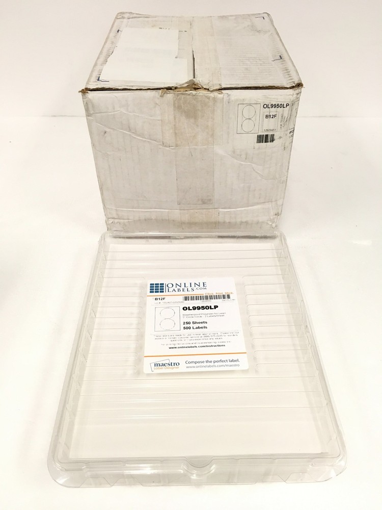 New 2000 x 5″ Circle Labels – Weatherproof Polyester Laser – Product OL9950LP