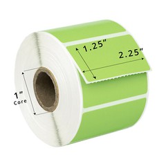 ZEBRA 2.25 x 1.25 GREEN Direct Thermal Labels – (8) Rolls – LP2824 ZP450 LP2844