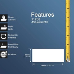1-1/2″x3-1/2″(38 mm x 90 mm) DK-1208 Large Address 400 Labels for Brother x 5