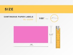 Non-OEM Fits BROTHER DK-2205 PINK Continuous Labels (9) Rolls 2-4/9″ by 100′