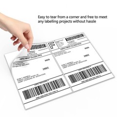 100 Half Sheet Shipping Labels 5.5″ x 8.5″ Address Blank for Laser/Inkjet Pri…