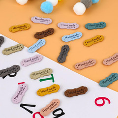 50Pcs Colorful Embossed Leather Labels & Tags, Microfiber, 10 Colors, 15X42Mm, H