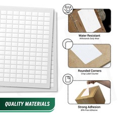 Blank Rectangle Labels 0.75″ x 0.5″ – 144 Labels/Sheet, 150 Sheets, Water Resist