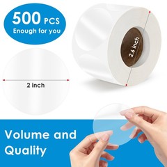 Clear Seal Sticker Labels 2 Inch round Circle Wafer Stickers/Labels 2 Inch Round