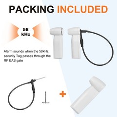 50Pcs Hard Tags AM 58kHz Tag 1.81″Length with Pins Lanyards, Light Gray