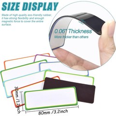 80 Pack Magnetic Dry Erase Labels 8 Colors 3.2″x1.2″ Magnetic Labels Reusable…