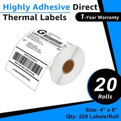 DYMO 1744907 4″ x 6″ Perforated Shipping Label for Labelwriter 4XL Rollo 20Rolls