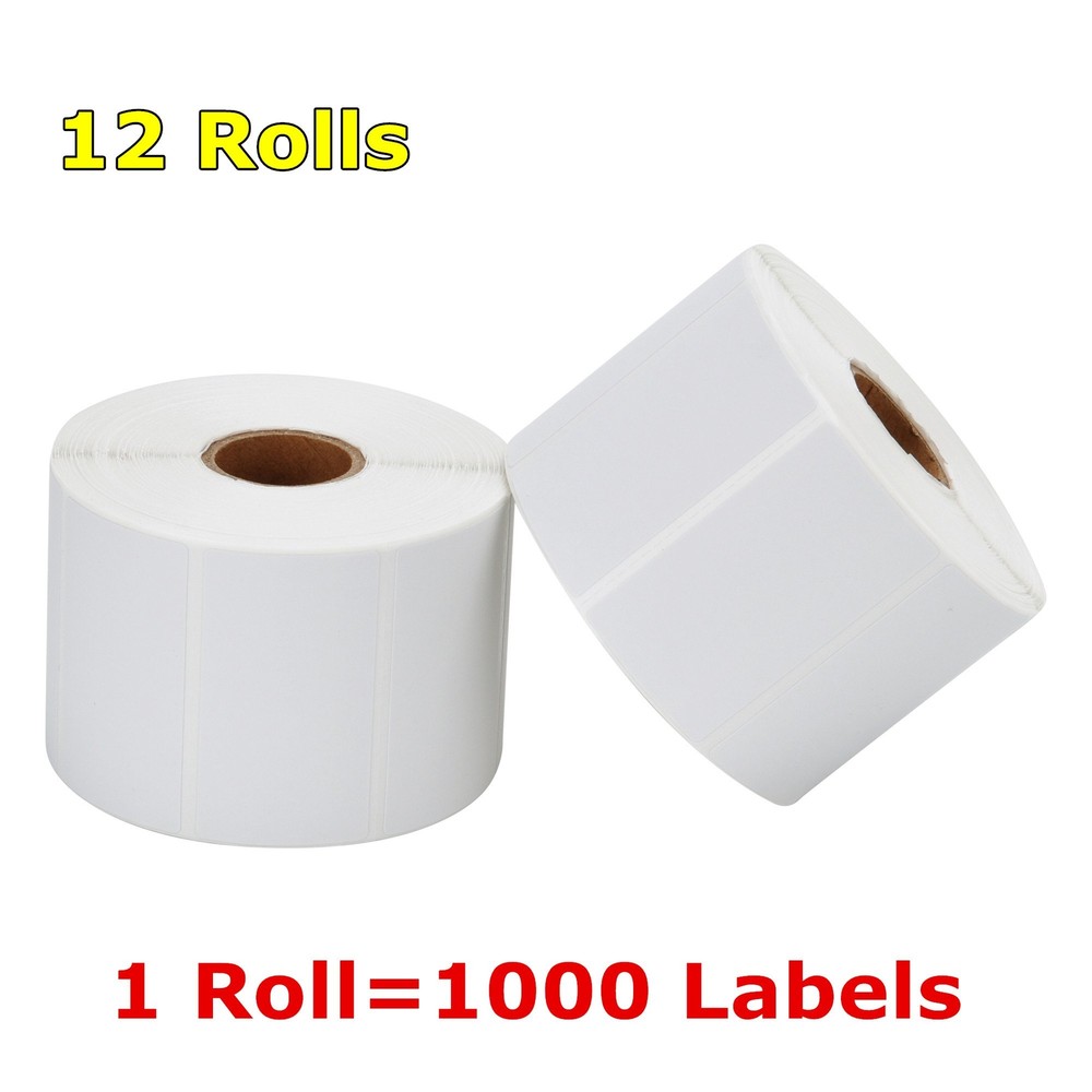 12 Rolls 2.25″ x 1.25″ Direct Thermal Barcode Label Zebra LP2824 TLP2824 LP2844