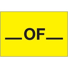2 x 3″ “___ of ___” Labels, Yellow 500/Roll