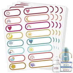 480 Pcs Baby Bottle Labels Waterproof Self-Laminating School Name Tags Stickers