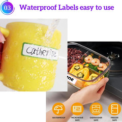 Removable Waterproof Labels 320 Pcs for Daycare, Kitchen, Office, Home Organizat