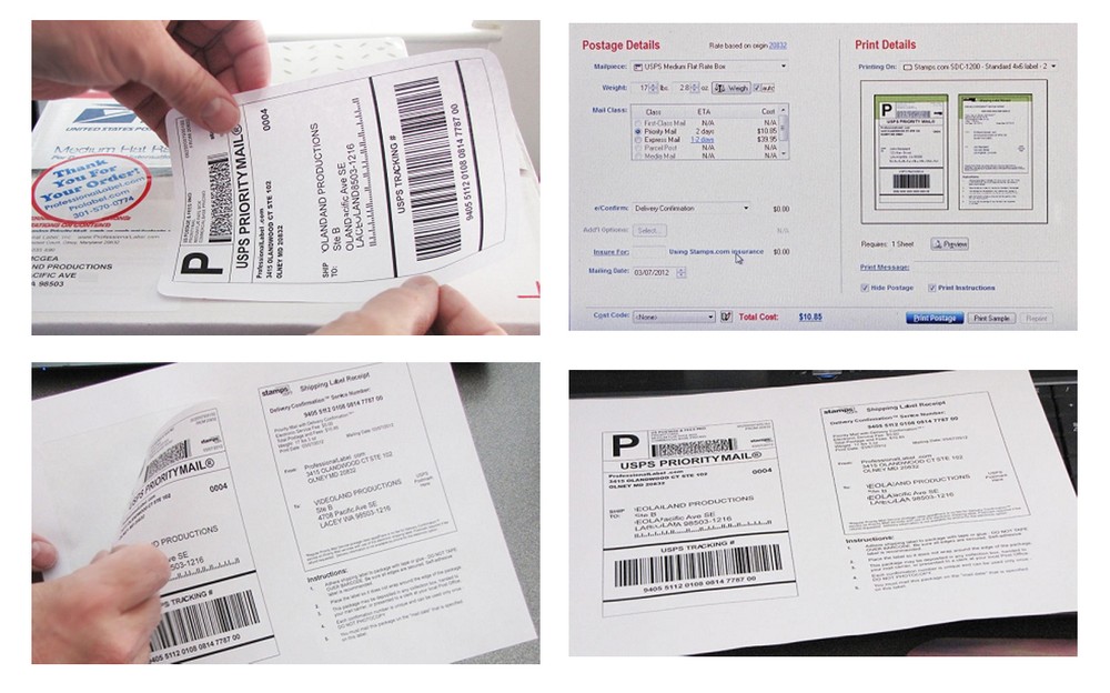 Shipping Mailing Labels 200 sheets 1200PL use with Stamps program 6.5″ x 4.5″