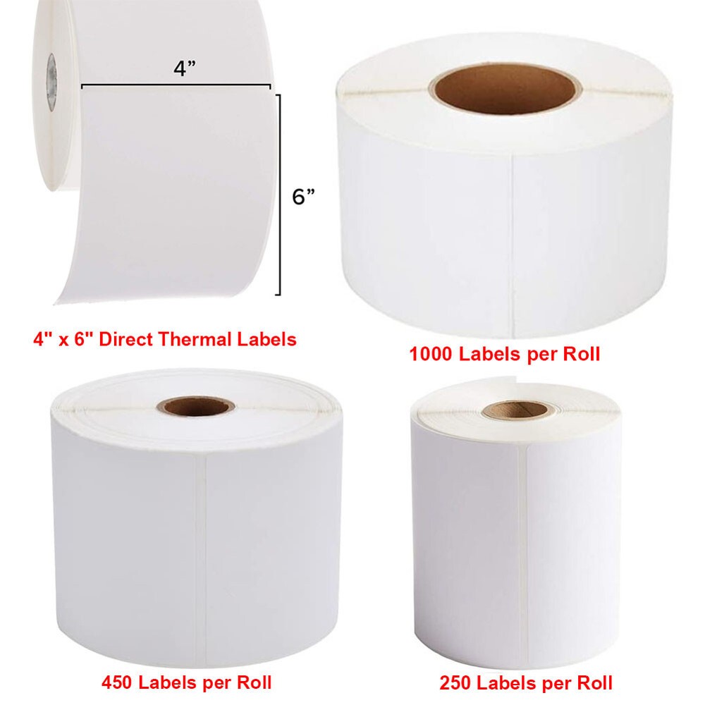 4000 Direct Thermal Shipping Labels 4×6 inch For Zebra 2844 ZP-450 Eltron ZP-500