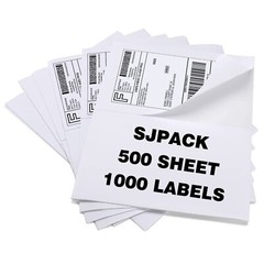 1000 Half Sheet Self Adhesive Shipping Labels, 8.5″ x 5.5″ Address Labels for…