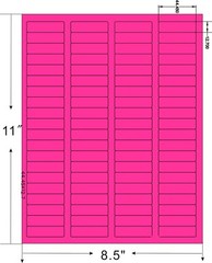 8000 Address Labels Laser Ink Jet 80UP 80 Per Sheet 1.75×0.5 Fluorescent Pink