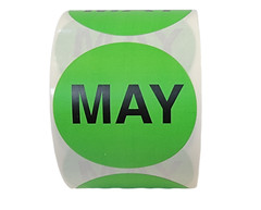 Month – May Labels Inventory Months Adhesive Stickers 2″ Round, 500 PCS