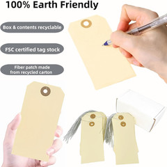Pre-Strung Blank Shipping Labels with Wire, 120 PCS 4 3/4″ X 2 3/8″ Manila Hang