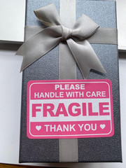 2″x3″ 200 PCS Pink Fragile Handle with Love Labels Stickers Shipping Mailing Car