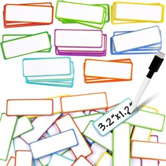 80 Pack Magnetic Dry Erase Labels 8 Colors 3.2″x1.2″ Magnetic Labels Reusable…