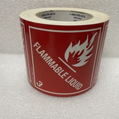 ULINE FLAMMABLE LIQUID 3 STICKER ROLL 4″x4″ 490 stickers