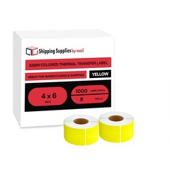 4″ x 6″ Thermal Transfer Labels, Yellow Color Shipping Coding Labels – 8 Rolls