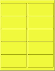 8-1/2″ x 11″ Yellow Fluorescent 10 Labels per Sheet 4 x 2 – 100 Sheets