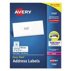 Avery 5160 Easy Peel Address Labels 30 labels/sheet – Choose 600/900/1500 NEW