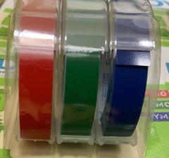 🏷️ Lot of 4 DYMO EMBOSSING LABELS / 3 per pack RED, BLUE, GREEN 3/8in x 9.8ft