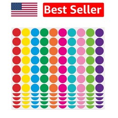 1050 PCS Removable Round Dot Stickers with 10 Bright Colors for School & Home