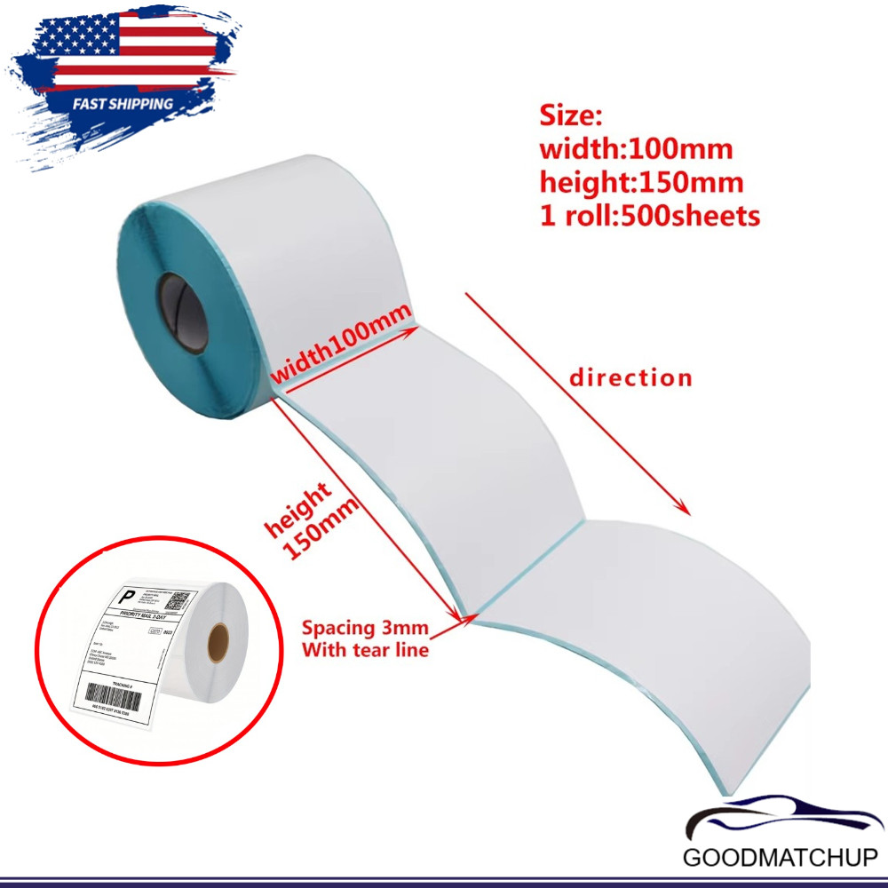 4×6″ Direct Thermal Shipping Labels Self-Adhesive Paper,500 Per Roll