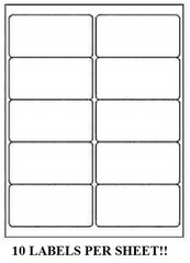 1000 Premium 2″ x 4″ Self Adhesive Address Labels 10 per sheet * 10 up*