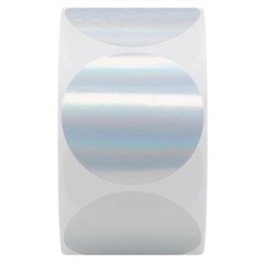 Hybsk 500pcs 1.5″ Roud Holographic Silver Thermal Labels Rainbow Direct Thermal