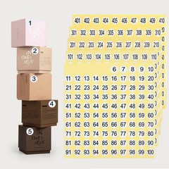 7500 Pcs 1-500 Round Number Sticker Labels, 0.4 Inch, Self-Adhesive