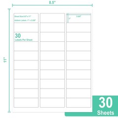 Printable Address Labels, 1″ x 2-5/8″, 900 Labels, 30 per Sheet, Mailing Labe…