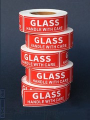 900 GLASS Labels 1×3” Handle With Care Shipping Moving Adhesive Packing Stickers