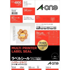 A-one Label Stickers, High Grade, Round, 48 Labels per Sheet, 100 Sheets, 76248