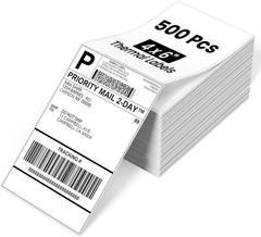 Phomemo 4X6 Thermal Shipping Labels, 500 PCS -Fold Thermal Labels, Compatible wi