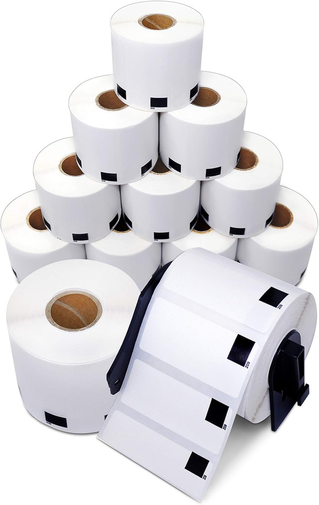 – Replacement for Brother DK-1209 (12 Rolls, 9600 Total) 1.1″ X 2.4″ Direct Ther