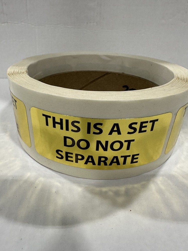 500 1×1 1/2 DO NOT SEPARATE GOLD And Black Labels Stickers shipping supplies NEW