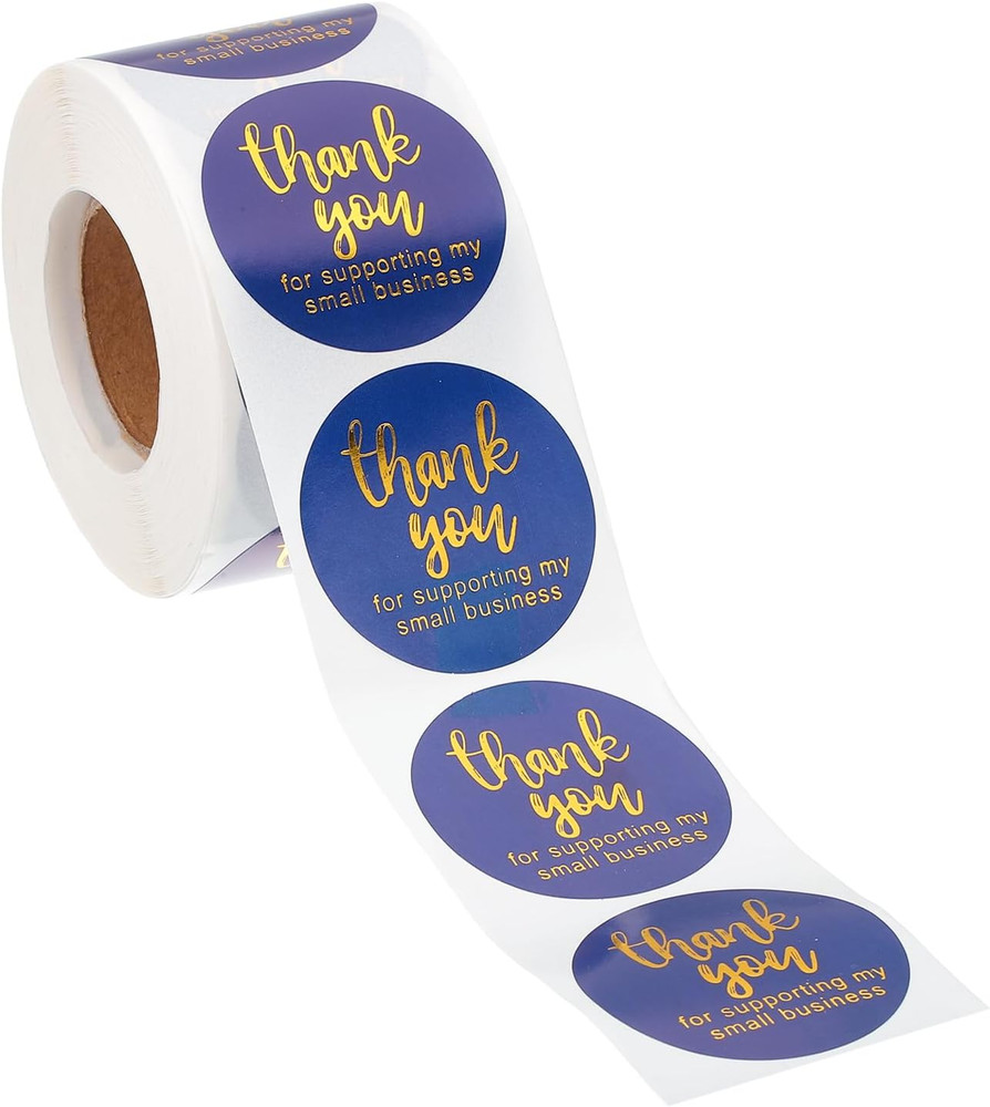 500Pcs Thank You Stickers, 1.5″ Round Self-Adhesive Labels Small Thank You Stick