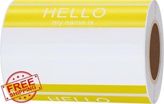 HYBSK Name Tag Stickers Yellow 200 Labels
