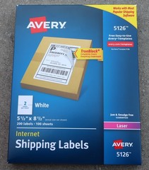 AVERY – 100 Sheets 200 Labels – 5126 – Internet Shipping Labels – Laser