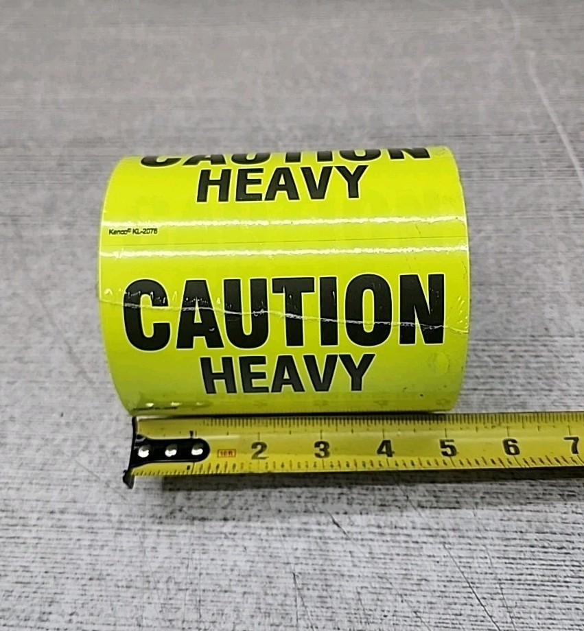 500 3″ X 5″ Caution Heavy Fluorescent Shipping Label Stickers KL-2076