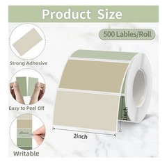 Thermal Address Labels Gradient Green – 2” X 1” – 500 Labels
