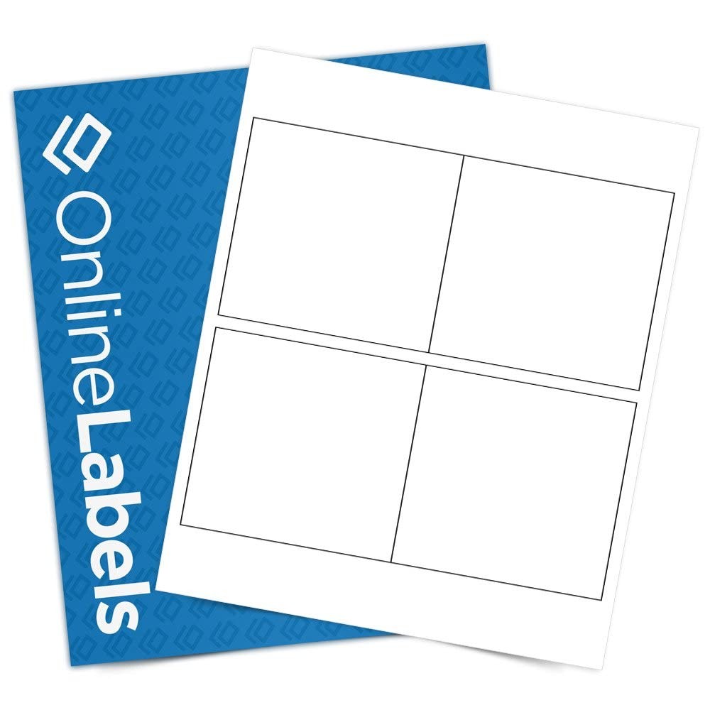 OnlineLabels 4″ x 4″ Labels – White Matte – Inkjet/Laser – 2,000 Sheets