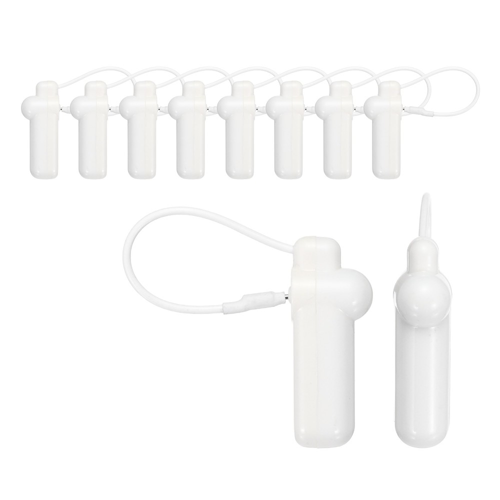 10Pcs Security Hard Tags RF 8.2MHz Clothes Hard Tags with Lanyards, White
