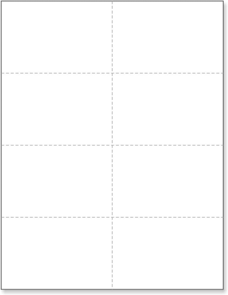 Letter Size Laser/Ink Jet 100# Tag Perforated Cards 8 up per Page, 4-1/4 x 2-3/4