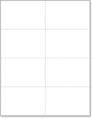 Letter Size Laser/Ink Jet 100# Tag Perforated Cards 8 up per Page, 4-1/4 x 2-3/4
