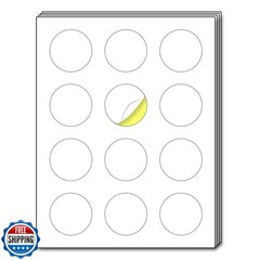 40 Sheets – 2 inch Round Circle Labels, White Printable Stickers for Laser/In