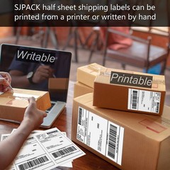 100 Half Sheet Shipping Labels 5.5″ x 8.5″ Address Blank for Laser/Inkjet Pri…